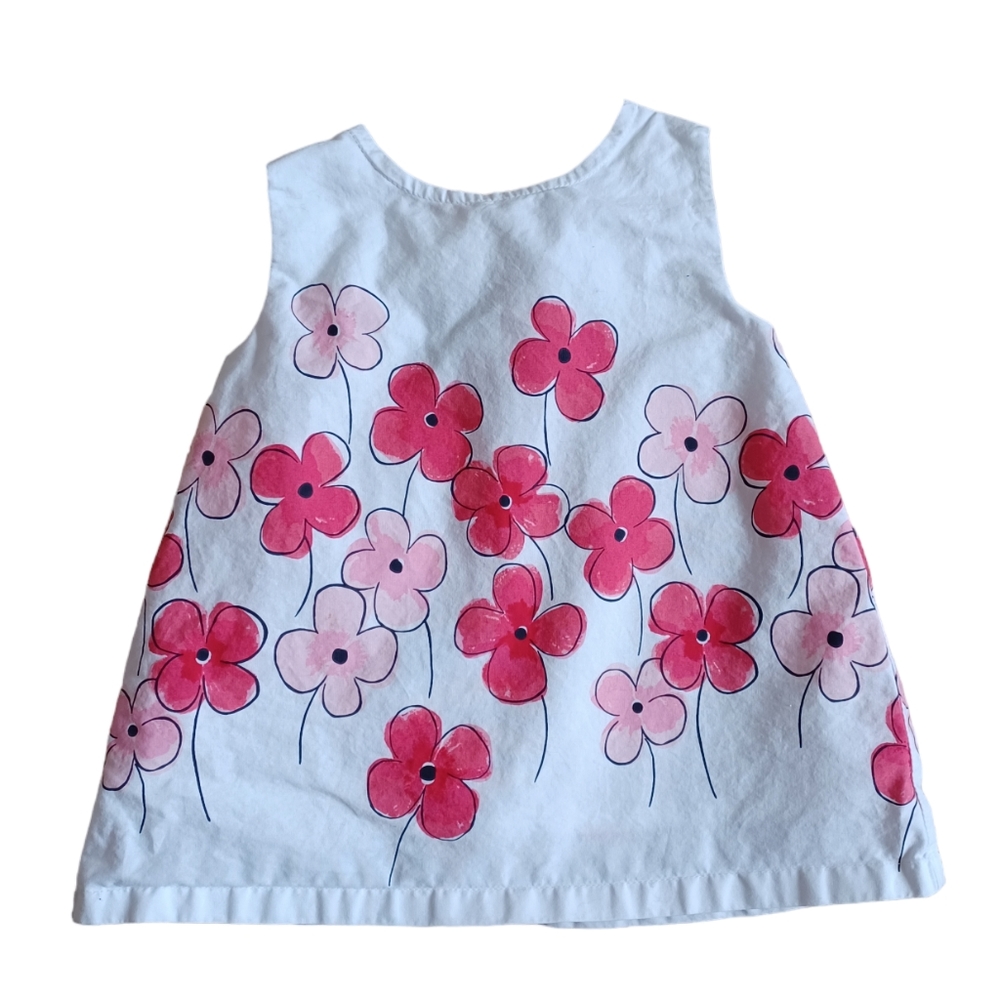 3 For $15 Gymboree 12-18m Baby Flower Tank Top with Bow in Back. 100% Cotton